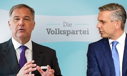 Wirtschaftskammer-Wien-Chef Walter Ruck (li.), Minister Wolfgang Hattmannsdorfer: „Was du da ...