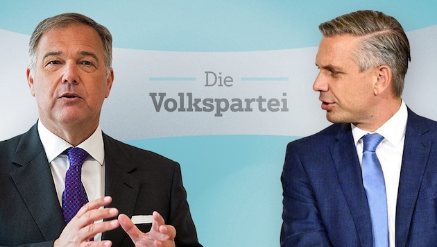 Walter Ruck (left), head of the Vienna Chamber of Commerce, and Minister Wolfgang ...