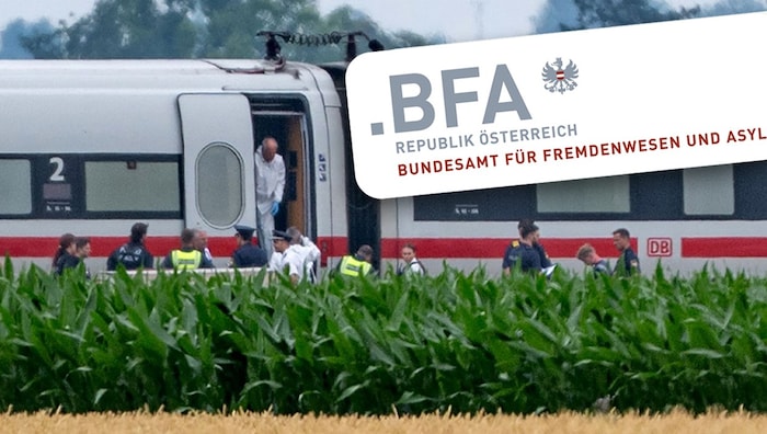 Tatortermittler und Polizei bei der Spurensuche nach dem Axt-Attentat im ICE auf Weg nach Wien. ...