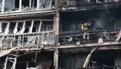 Zerstörtes Wohnhaus nach einem russischen Angriff in der Ostukraine