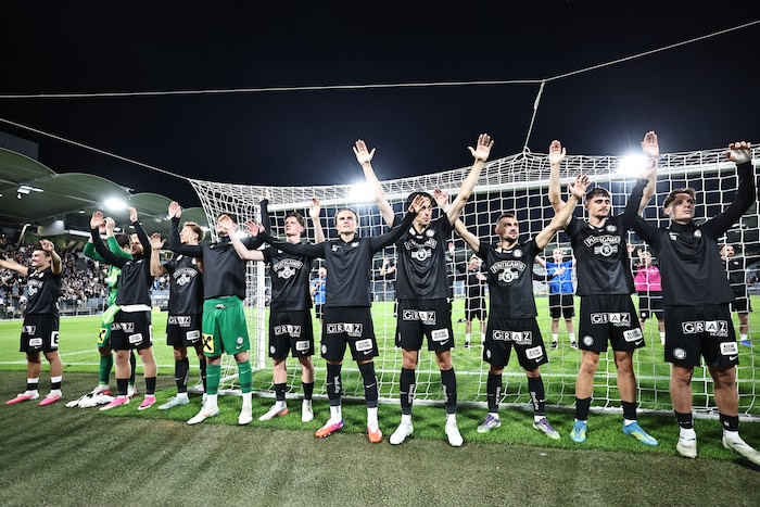 Großer Jubel bei den Sturm-Spielern