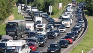 Vom Walserberg und von der A1 kommend wird Stau erwartet...