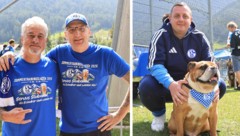 Schalke für immer! Das gilt für die Freunde Mario (li.) und Robert ebenso wie für die Englische ...