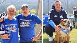 Schalke für immer! Das gilt für die Freunde Mario (li.) und Robert ebenso wie für die Englische ...
