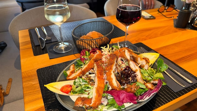 Entrecôte und Backhendlsalat, ein Fest für die Sinne: Bei Hubers am Garnmarkt in Götzis isst ...