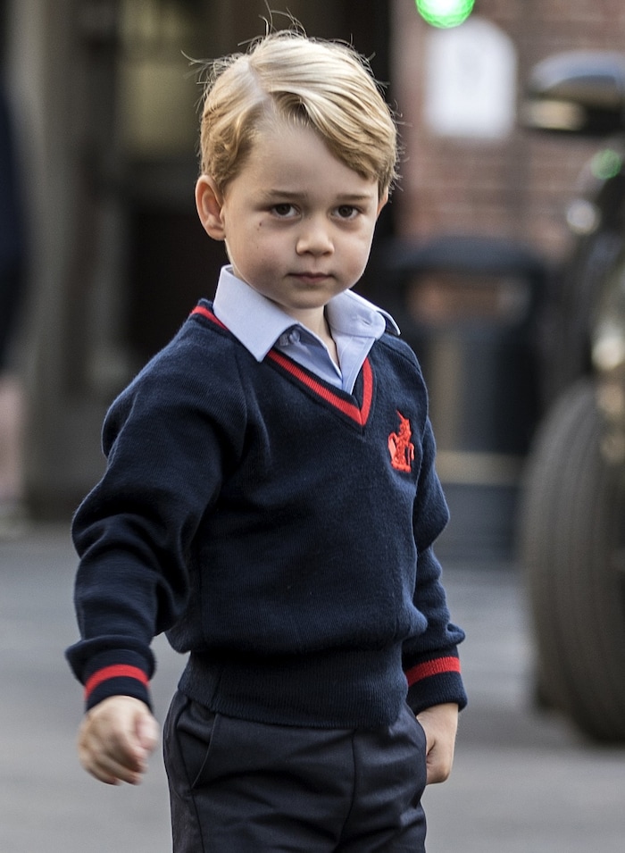 Prinz George an seinem ersten Schultag im September 2017 vor der Thomas’s School in Battersea.