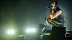 Der dunkle Industrial Rocker Marilyn Manson hier bei einem Auftritt unlängst auf einem Festival ...