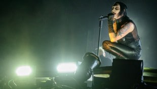 Der dunkle Industrial Rocker Marilyn Manson hier bei einem Auftritt unlängst auf einem Festival ...