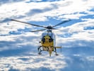 Der Notarzthubschrauber konnte zuerst nicht starten, nutzte dann aber ein kurzes Sonnenfenster ...