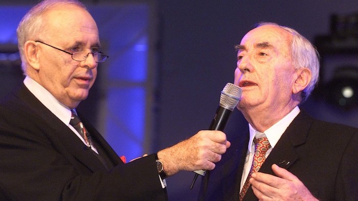 Michael Kuhn mit Hans Dichand bei der „Krone“-Fußballgala