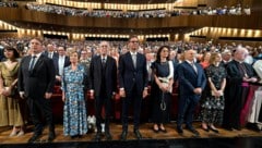 Babler, Van der Bellen mit Doris Schmidauer, Wallner, Metzler, Elbs: Bei der Festspieleröffnung ...