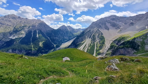 Blick über die Obere Sonnenlagant-Alpe.