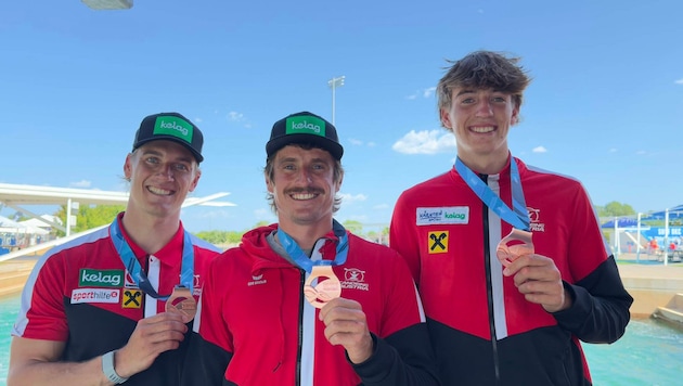 Bronze-Jungs: Oschmautz, Leitner und Steinbrenner (v. li.)