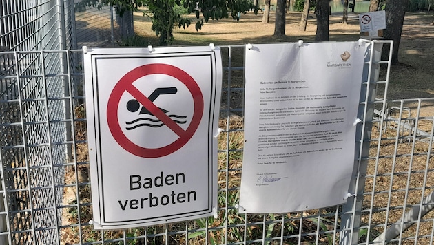 Wegen deutlich erhöhter E.-coli-Werte darf im Badeteich St. Margarethen bis auf Weiteres nicht ...