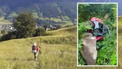 Im Pongau stürzte ein Hoftrac 200 Meter ab. 