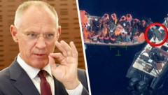 Schleuser übergeben im Mittelmeer Migranten an ein Schiff der deutschen Seenotretter Sea-Watch ...