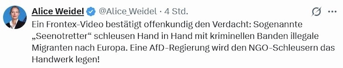 AfD-Chefin ALice Weidel auf X
