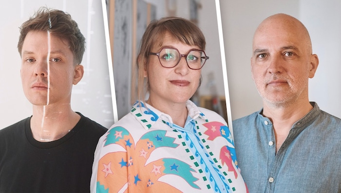 Marian Essl alias MONOCOLOR, Fanni Futterknecht und Volkmar Klien präsentieren ihre Arbeiten in ...