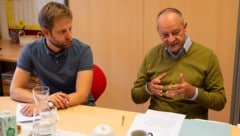 Der aktuelle KPÖ-Abgeordnete Alexander Melinz (links) und der frühere Abgeorndete Werner Murgg. 