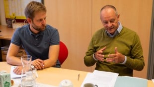 Der aktuelle KPÖ-Abgeordnete Alexander Melinz (links) und der frühere Abgeorndete Werner Murgg. 