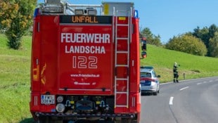 Die Feuerwehr Landscha stand nach dem Unfall im Einsatz. 