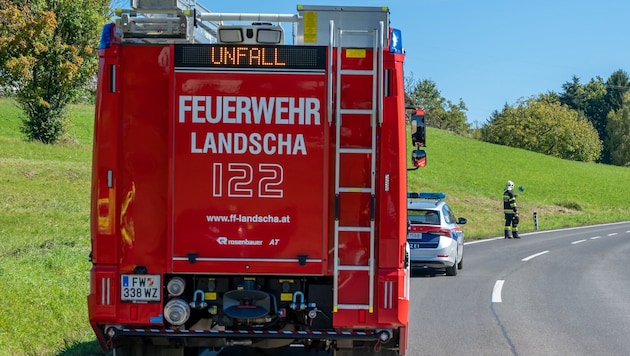 Die Feuerwehr Landscha stand nach dem Unfall im Einsatz.