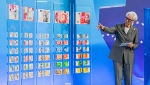 Christine Lagarde, Präsidentin der Europäischen Zentralbank (EZB), präsentierte am Donnerstag ...