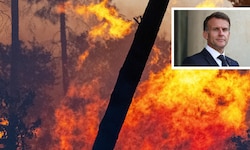 Emmanuel Macron spricht im Zusammenhang mit den Waldbränden in Frankreich von einer „äußerst ...