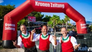 Michael Ringler, Markus Unterladstätter und Daniel Prantl (v.l.) vorm „Krone“-Kalypso.