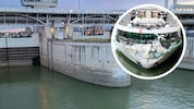 Bei der Schleuse Freudenau krachte die „Anna Katharina“ mit voller Wucht gegen die Kaimauer und ...