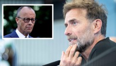 Auch Friedrich Merz kam in der feurigen Rede des neuen DFB-Bundestrainers Jürgen Klopp (rechts) ...