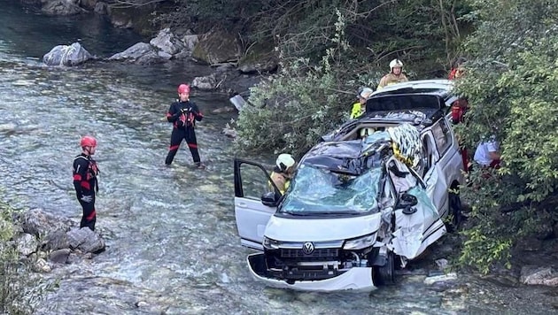 Das Rote Kreuz, die Wasserrettung und die Feuerwehr waren beim Unfall in der Großarler Ache ...