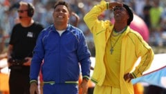 Ronaldo und Ronaldinho bei der WM-Finalfeier in den USA.