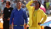Ronaldo und Ronaldinho bei der WM-Finalfeier in den USA.