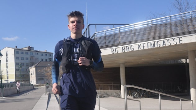 Der 15-jährige Erik Stefan aus Mödling hört auch nach seiner WM-Challenge nicht mit dem Laufen ...