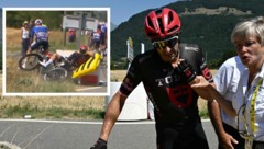 Schrecksekunde bei der Tour de France um Marco Haller. 