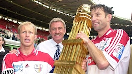 Als Trainer holte Schachner (Mitte) mit dem GAK den Cup-Titel
