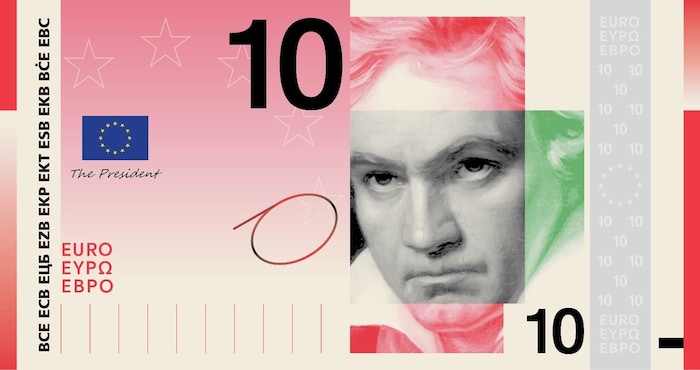 10-Euro-Schein: Ludwig van Beethoven (deutscher Komponist und Pianist)