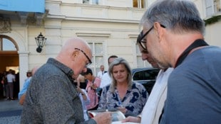 Sean Scully schrieb Autogramme
