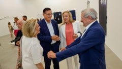 Eva Spängler, Hans Mahr, Kristina Hammer und Heinrich Spängler im Gespräch (v.l.n.r.)