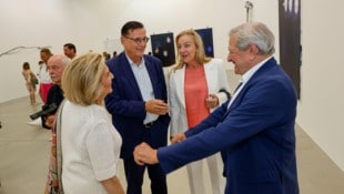Eva Spängler, Hans Mahr, Kristina Hammer und Heinrich Spängler im Gespräch (v.l.n.r.)