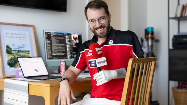 Andreas Onea mit seiner neuen Prothese.