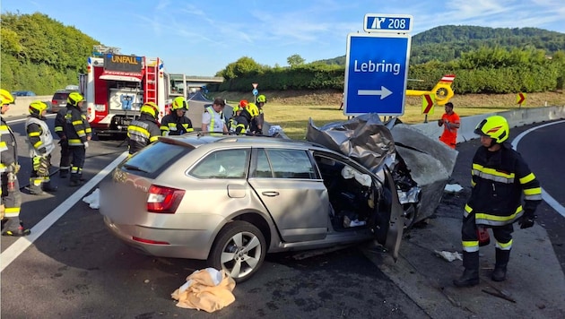 Schwerer Unfall bei der Autobahnabfahrt Lebring.