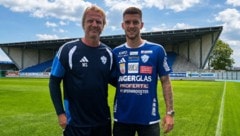 TSV-Trainer Markus Schopp mit Oliver Lukic