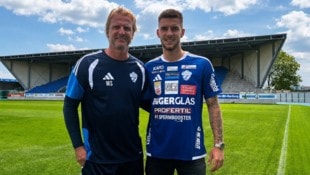 TSV-Trainer Markus Schopp mit Oliver Lukic