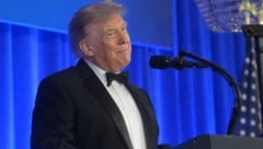 Donald Trump bei der Rede während des Gala-Dinners, das im April wegen eines Attentats ...