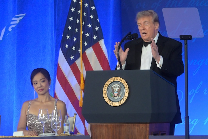 Trumps Rede während des Gala-Dinners.