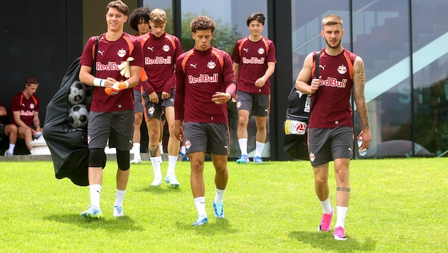 Oliver Lukic (re.) und Takumu Kawamura (2. v. re.) sind kommende Saison keine Bullen mehr.