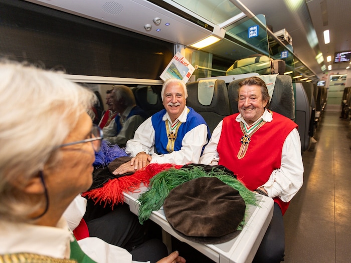 Frühmorgens reisten Hans Schaunig, Raimund Platz und Co. mit der Koralmbahn nach Graz.