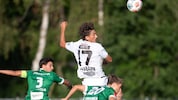 WAC-Stürmer Marco Schabauer stellte per Kopf in Lauterach auf 2:0.